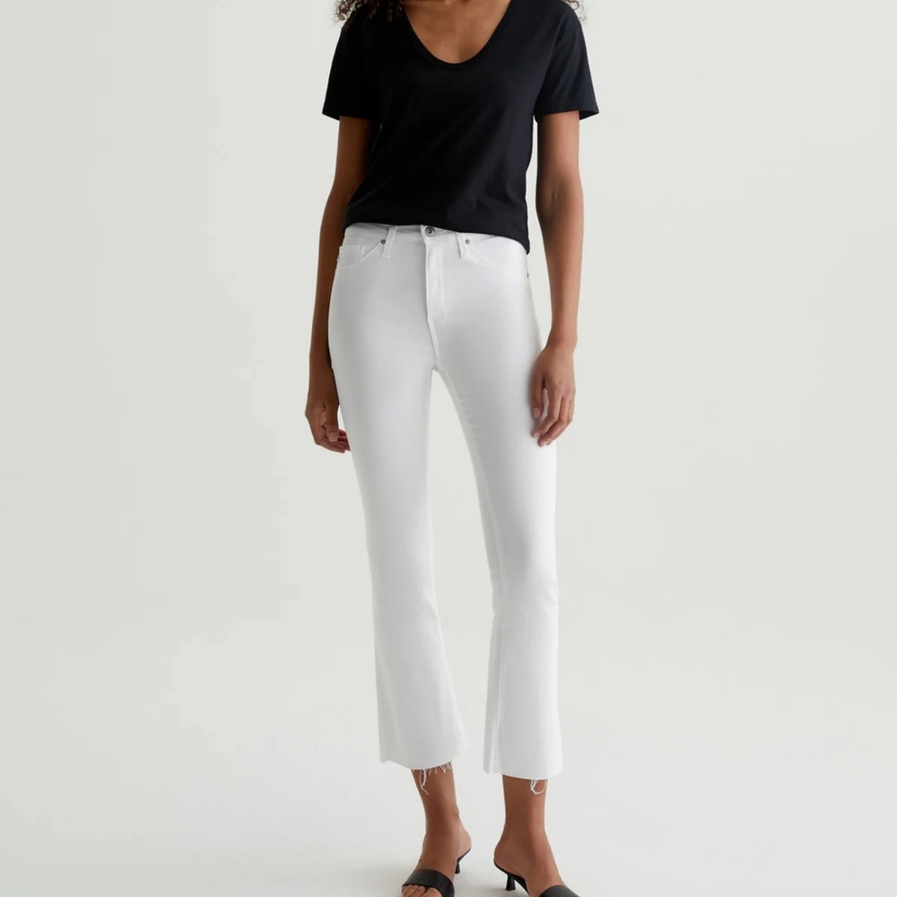 AG Adriano Goldschmied White Cropped Jeans